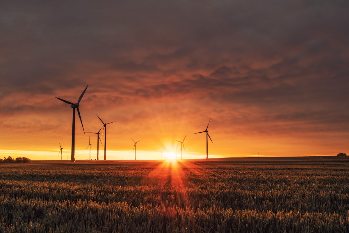 Wind turbines generating clean energy